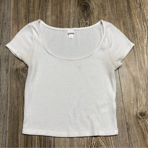 Colsie White Knit Cropped Tank Top Size Small - Picture 1 of 7